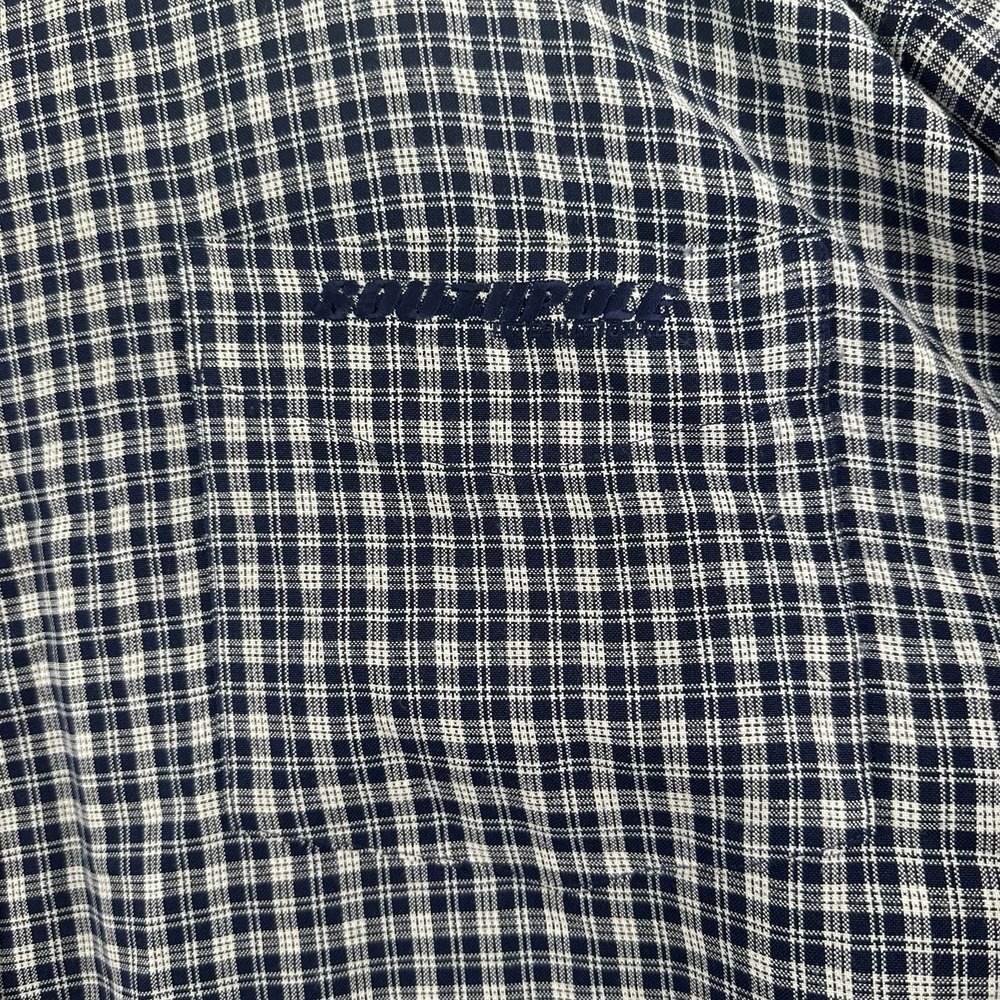 South Pole Mens Button Shirt 4XL Black Plaid Long Sleeve Y2K Big & Tall - Picture 3 of 9
